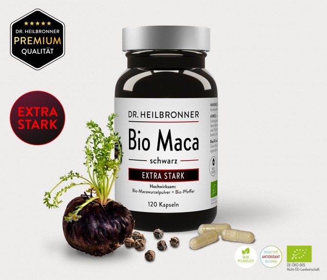 Vorschaubild für Bio Maca Schwarz Kapseln Extra Stark